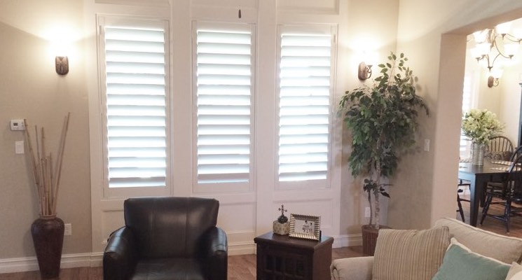 Fort Lauderdale living room white shutters